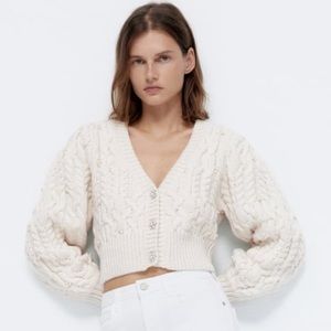 Zara knit pearl sweater